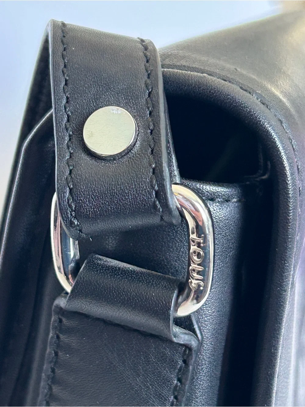 TOUS Black Embossed Leather Crossbody Bag
